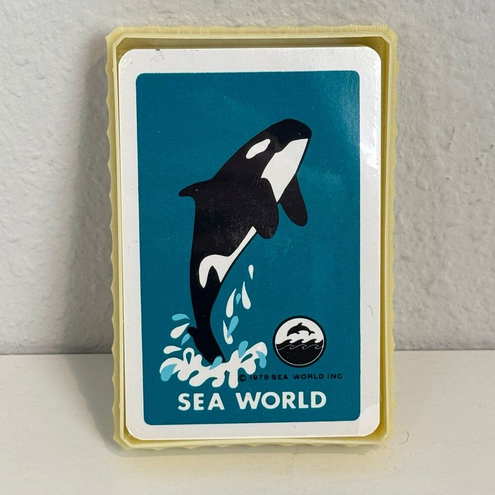 Vintage Sea World Orca Whale Playing Cards 1978 NIP